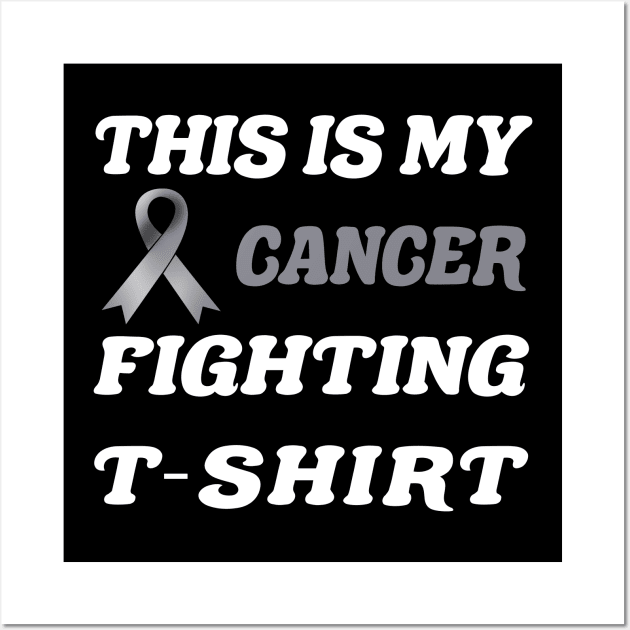 Brain Cancer grey Ribbon Fighting Wall Art by MarYouLi